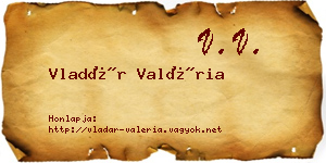 Vladár Valéria névjegykártya